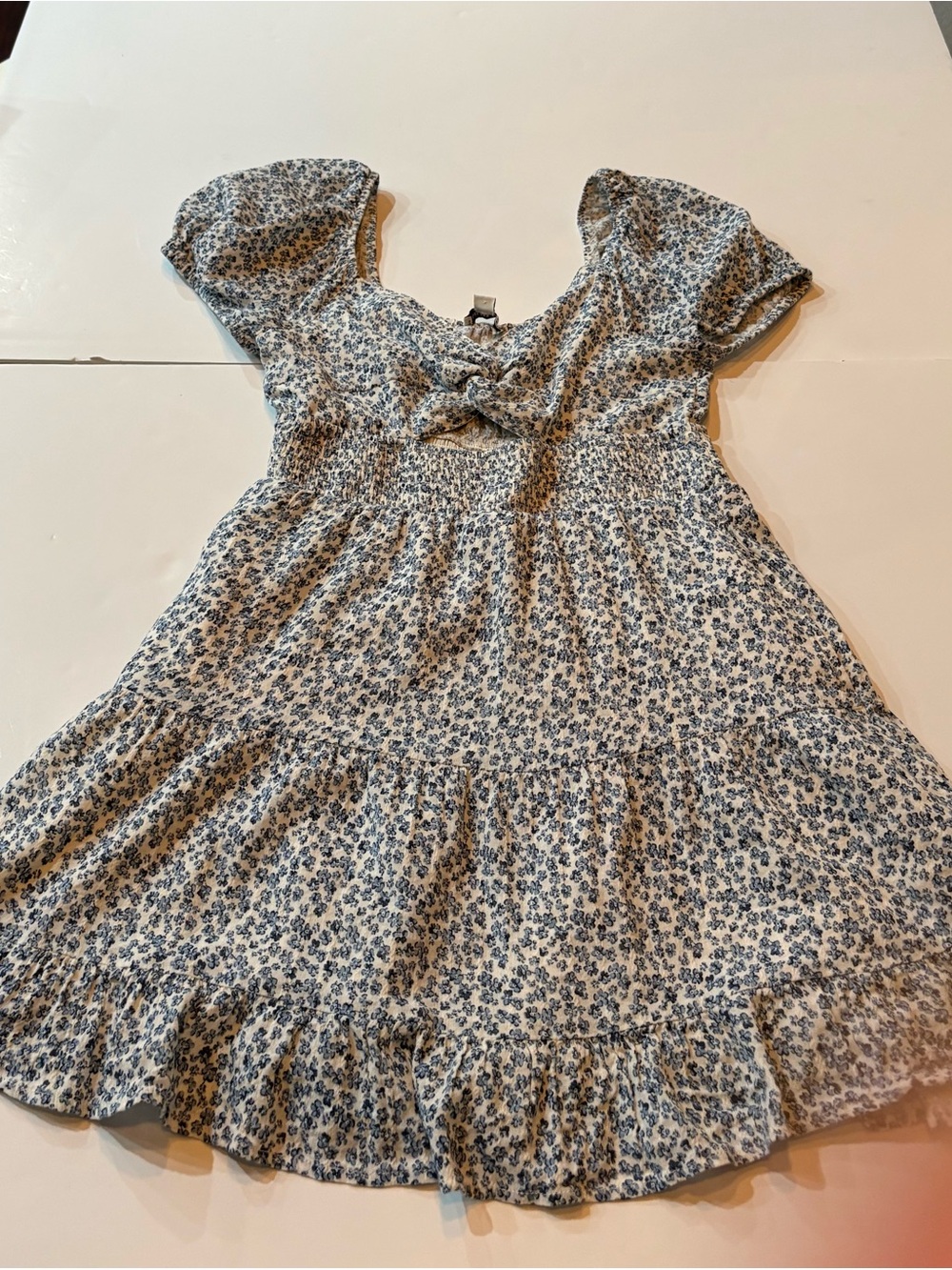 American Eagle Outfitters Floral Blue and White Summer Dress size small